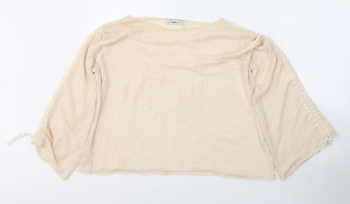 Womens UK Size S Zara Ivory Pullover Jumper