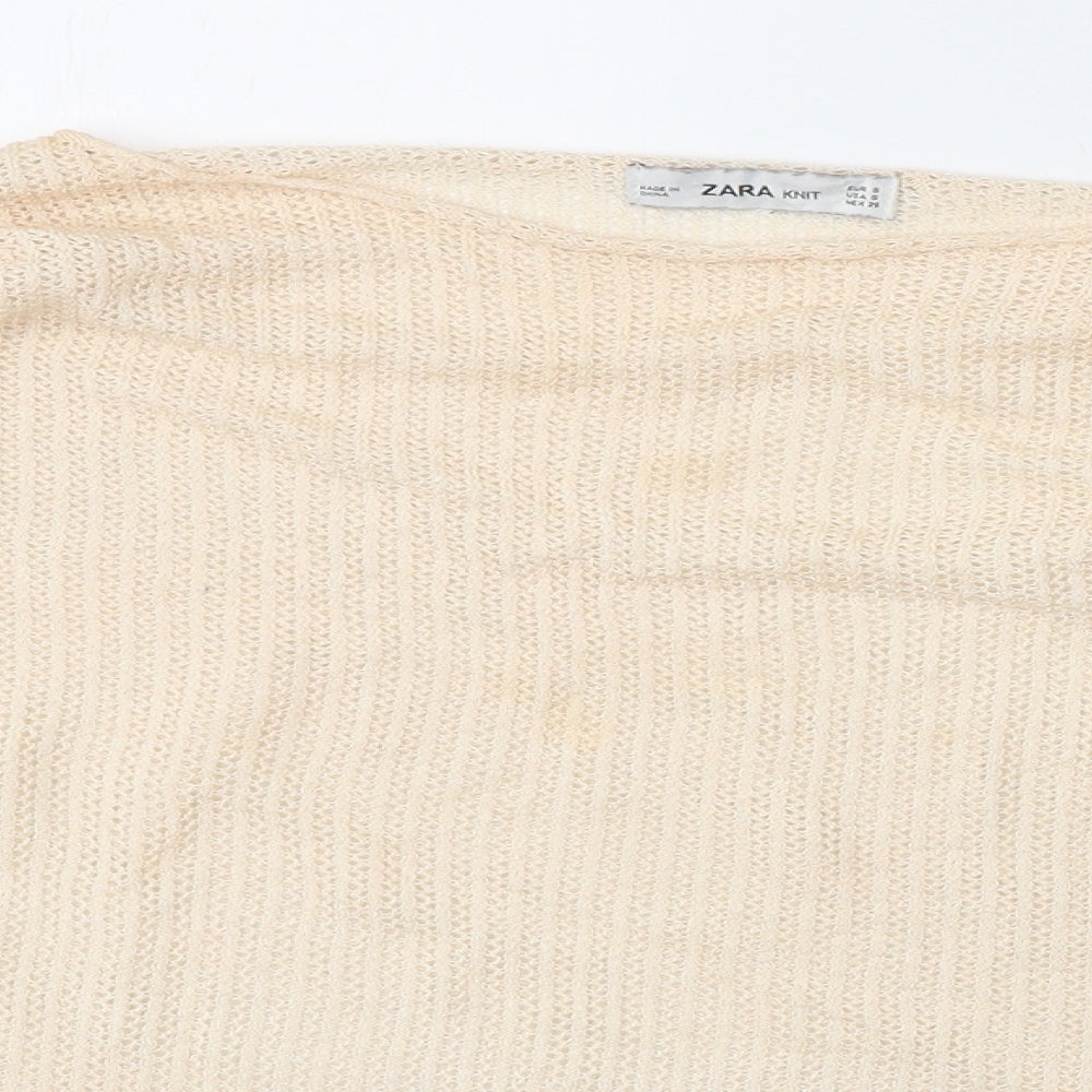 Womens UK Size S Zara Ivory Pullover Jumper