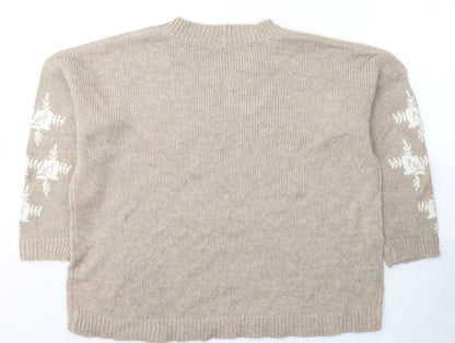 Womens UK Size 10 NEXT Beige Pullover Jumper
