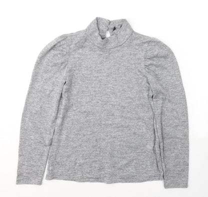 Womens UK Size 10 M&Co Grey Jersey T-Shirt