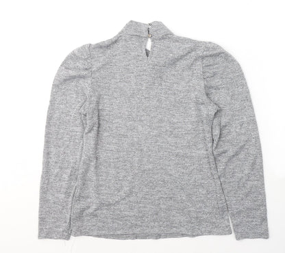 Womens UK Size 10 M&Co Grey Jersey T-Shirt