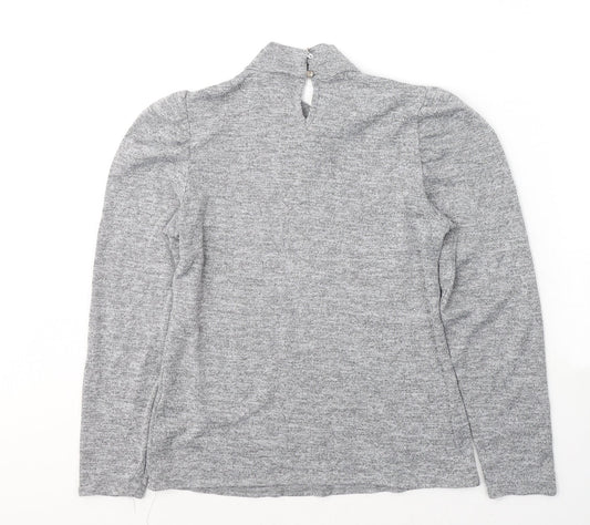 Womens UK Size 10 M&Co Grey Jersey T-Shirt