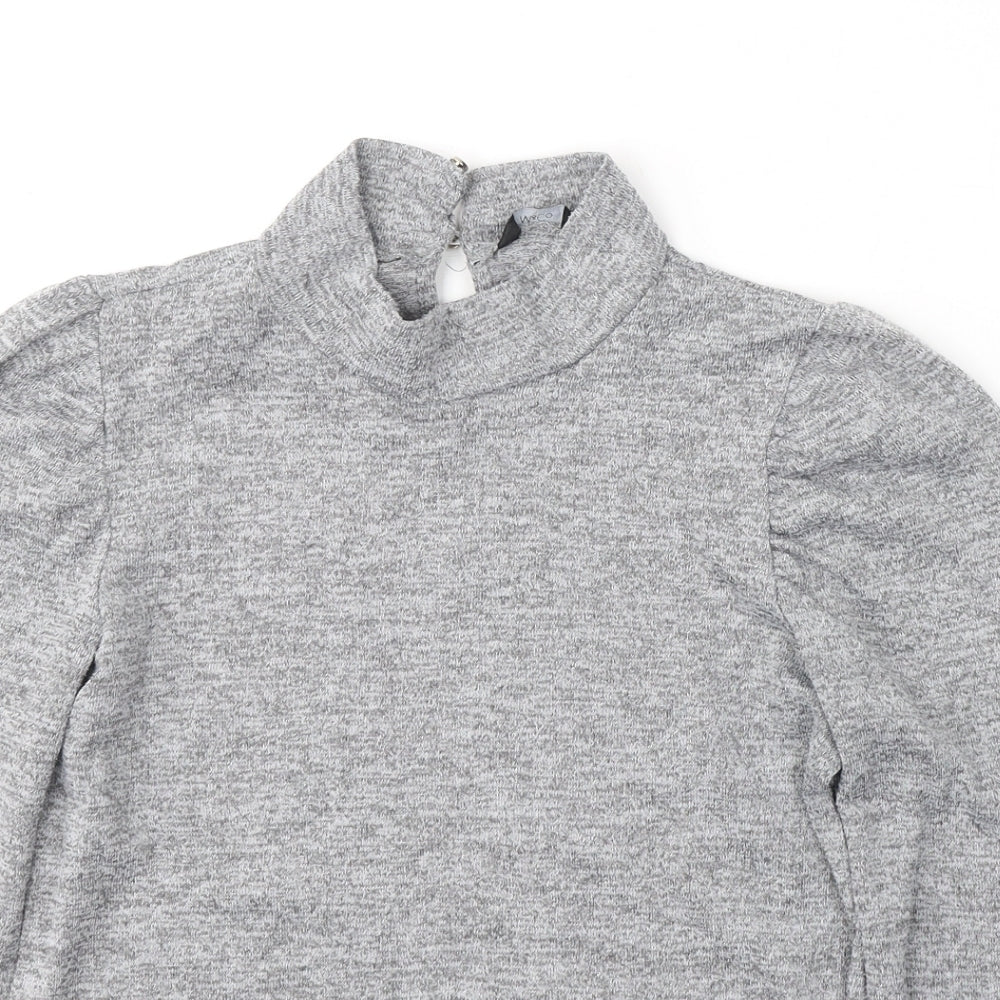 Womens UK Size 10 M&Co Grey Jersey T-Shirt
