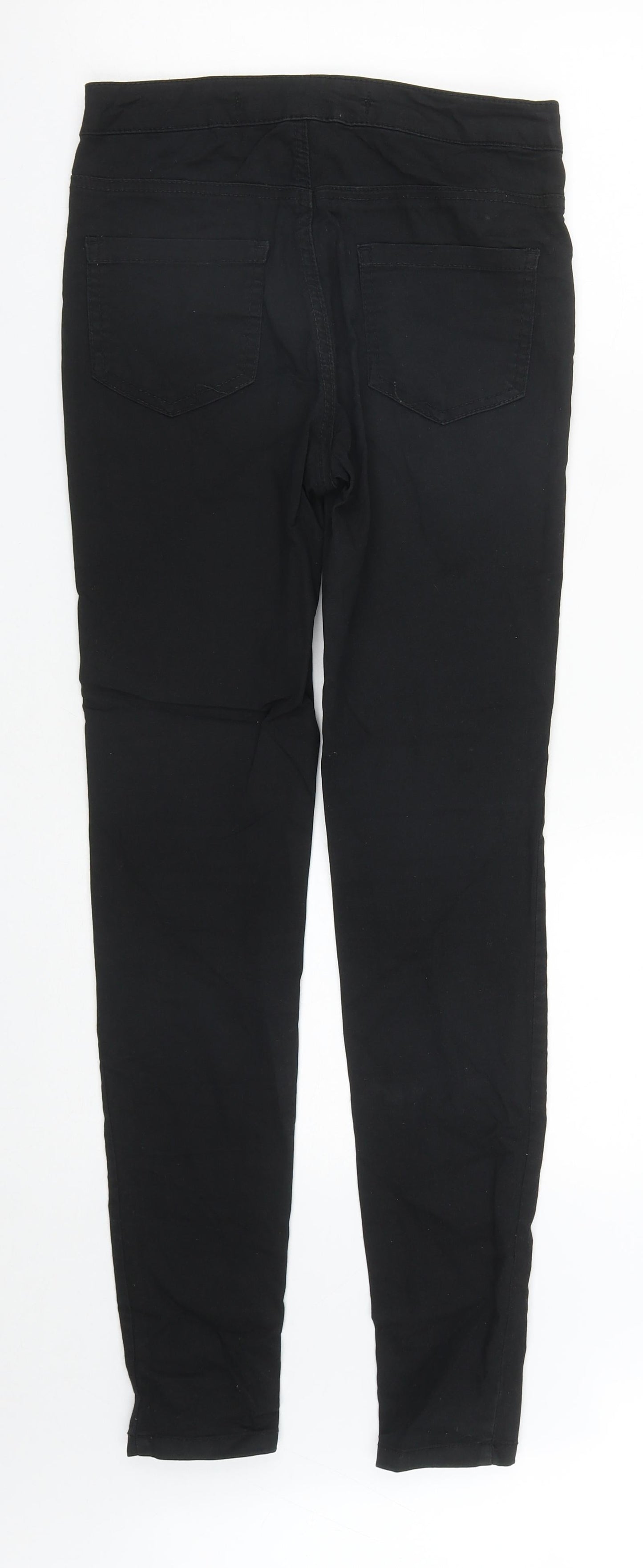 Denim & Co. Womens Black  Cotton Straight Jeans Size 8 L30 in Regular Zip