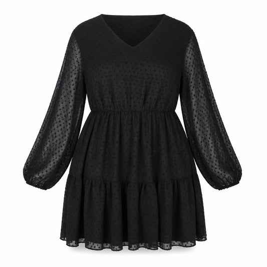 SheIn Womens Black  Polyester Fit & Flare  Size XL  V-Neck