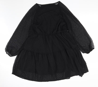 SheIn Womens Black  Polyester Fit & Flare  Size XL  V-Neck