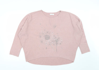 Womens UK Size M Preworn Pink Pullover Jumper