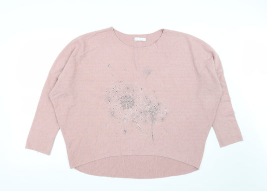 Womens UK Size M Preworn Pink Pullover Jumper