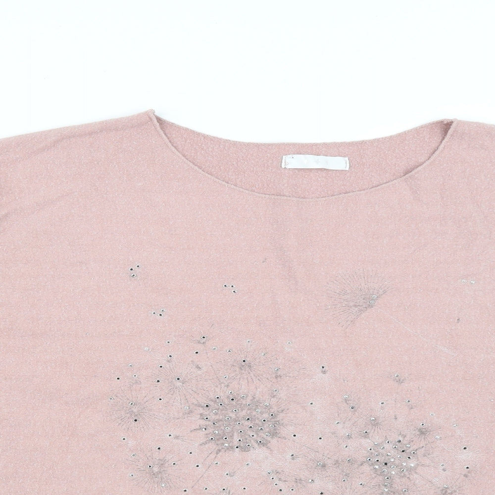 Womens UK Size M Preworn Pink Pullover Jumper