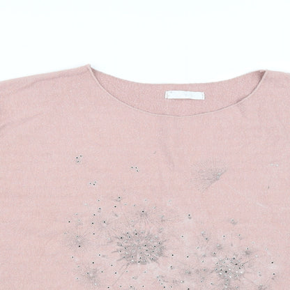 Womens UK Size M Preworn Pink Pullover Jumper