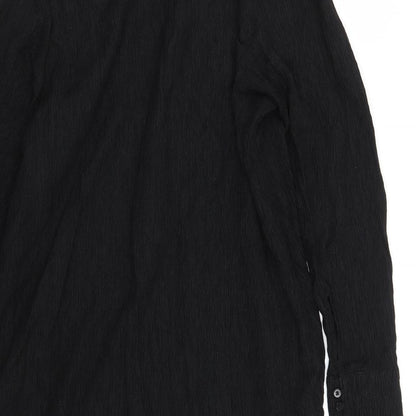 Womens UK Size M H&M Black Basic Button-Up