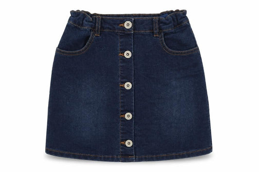Debenhams Girls Blue  Cotton Mini Skirt Size 9 Years  Regular Button