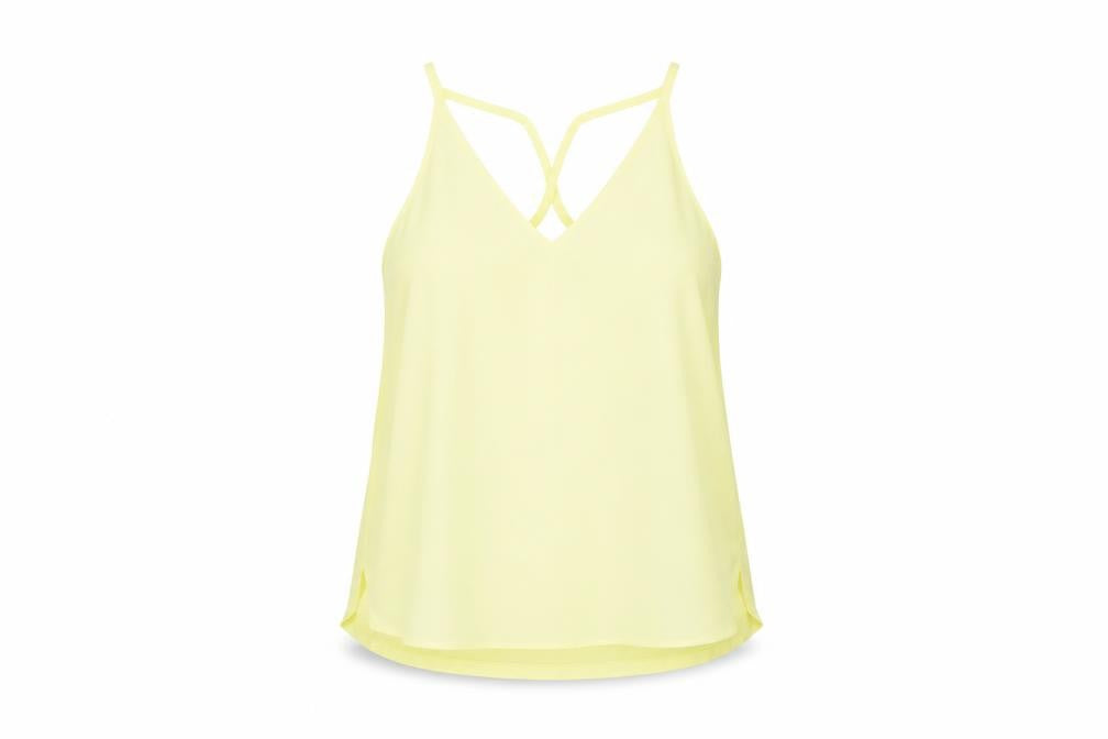 Womens UK Size 12 F&F Yellow Basic Tank