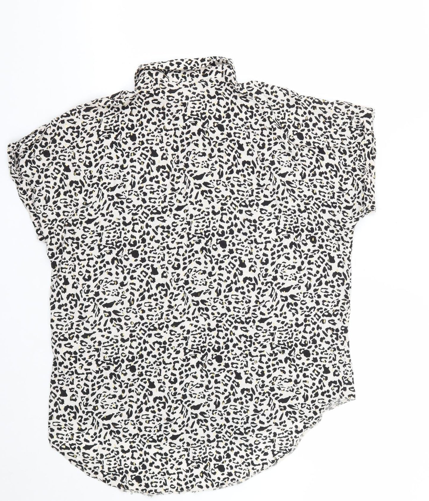 Matalan Womens Multicoloured Geometric Viscose Basic Button-Up Size 10 Collared