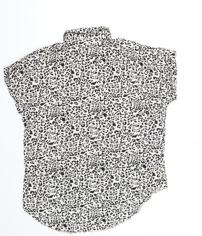 Matalan Womens Multicoloured Geometric Viscose Basic Button-Up Size 10 Collared