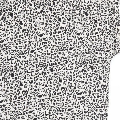 Matalan Womens Multicoloured Geometric Viscose Basic Button-Up Size 10 Collared