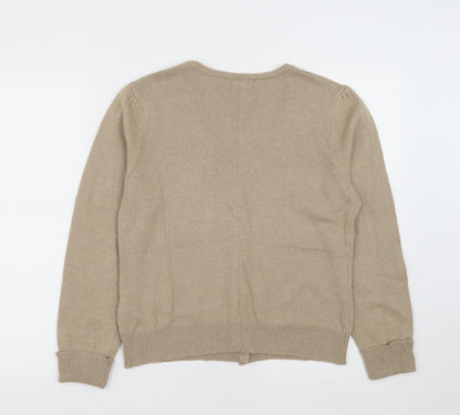 Womens UK Size M M&Co Brown Cardigan Jumper