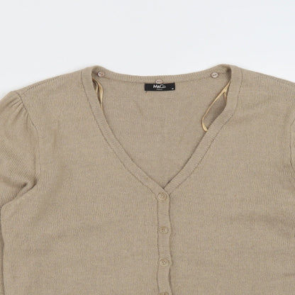 Womens UK Size M M&Co Brown Cardigan Jumper