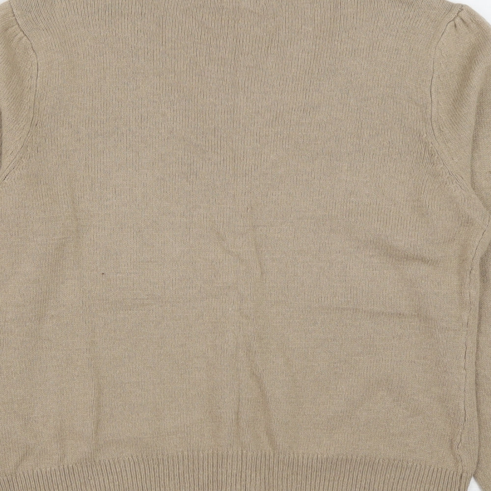 Womens UK Size M M&Co Brown Cardigan Jumper