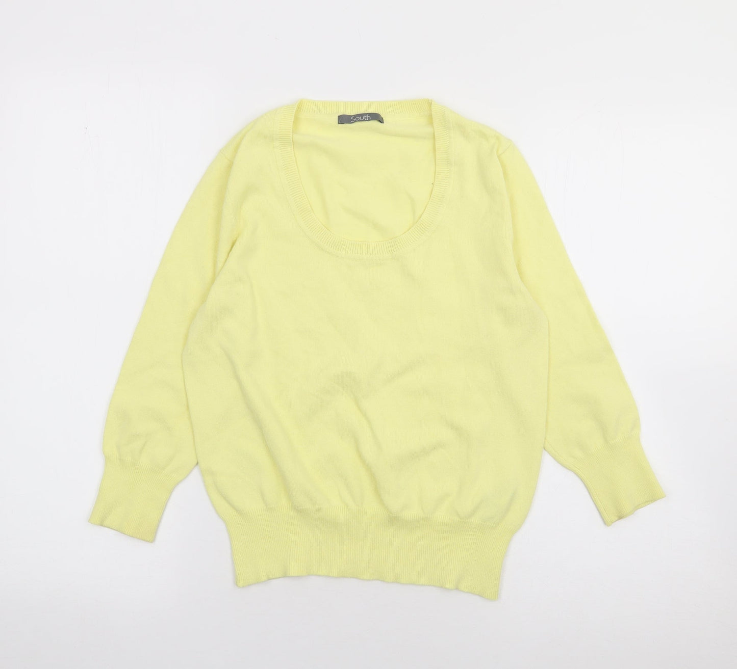 Womens UK Size 12 South Yellow Pullover Jumper