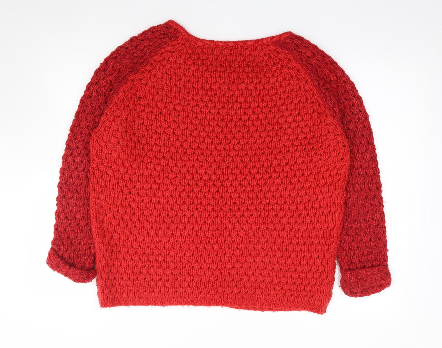 Primark Womens Red Scoop Neck  Acrylic Pullover Jumper Size 12