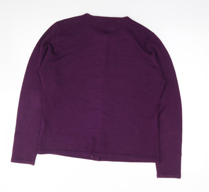 Womens UK Size M Holmewood Purple Cardigan Jumper