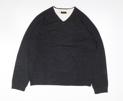 UrbanSpirit Mens Grey Crew Neck  Acrylic Pullover Jumper Size L