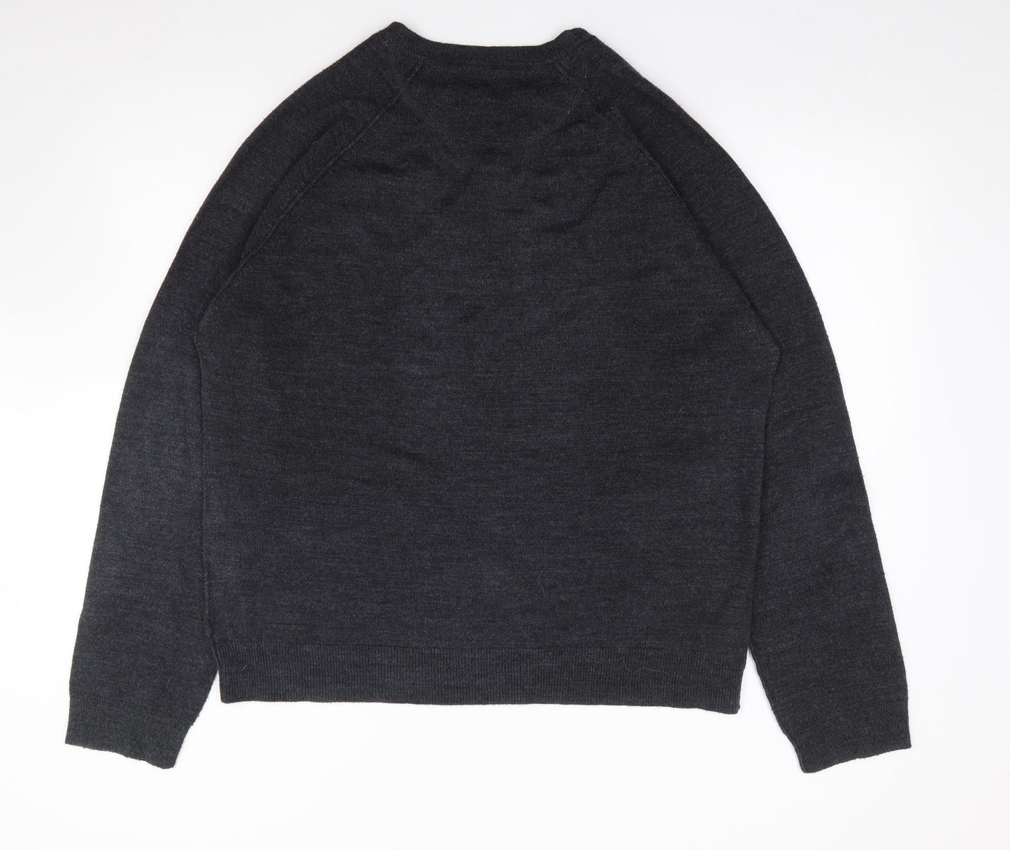 UrbanSpirit Mens Grey Crew Neck  Acrylic Pullover Jumper Size L