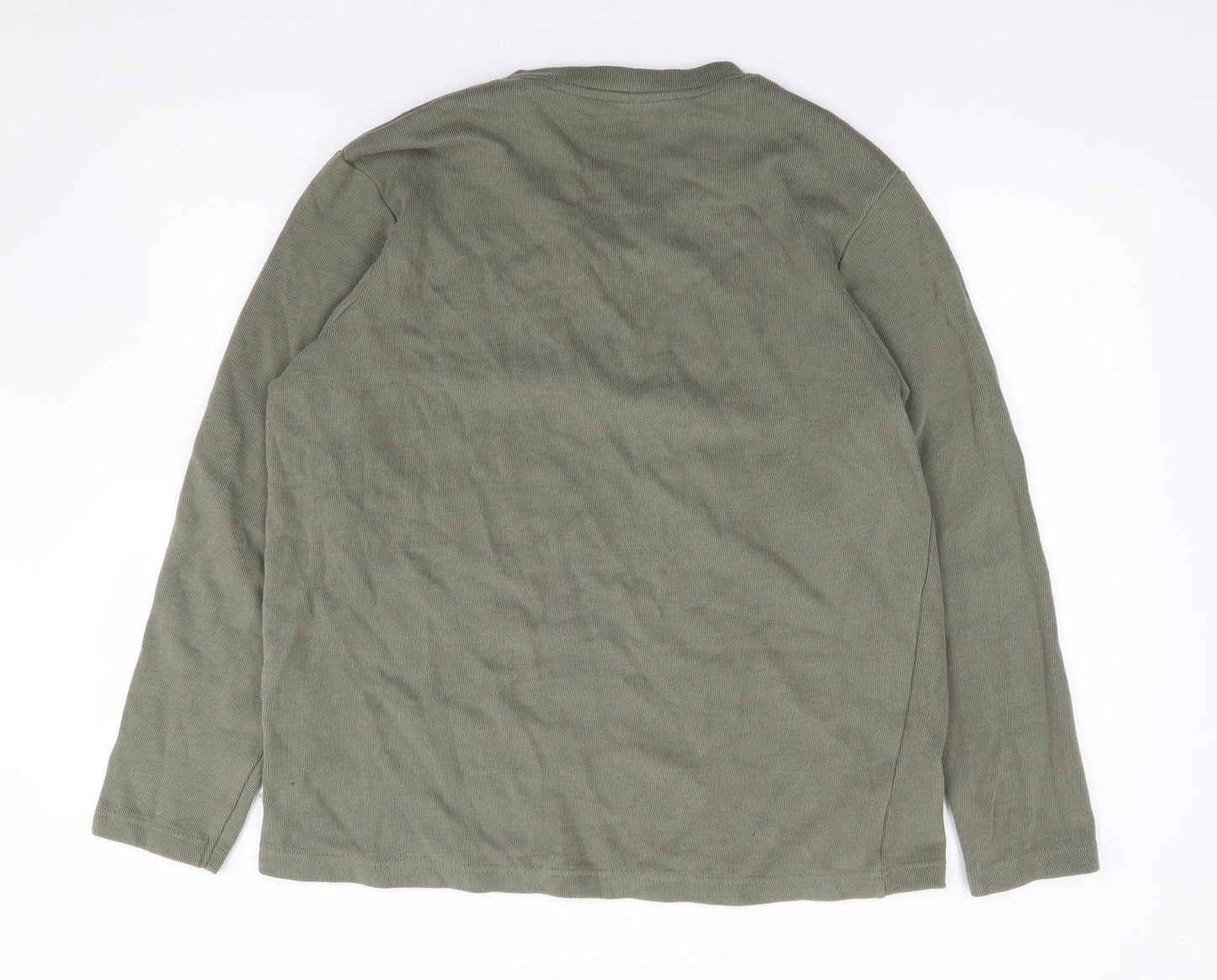 F&F Mens Green Crew Neck  Cotton Pullover Jumper Size XL