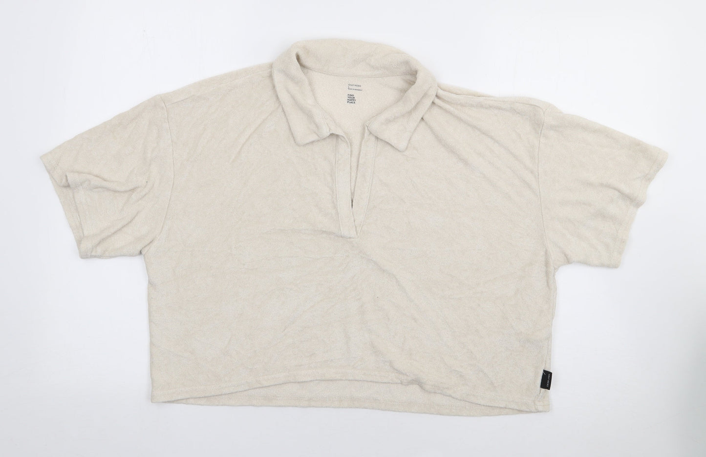 Womens UK Size L Gilly Hicks Beige Jersey Polo