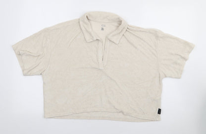 Womens UK Size L Gilly Hicks Beige Jersey Polo