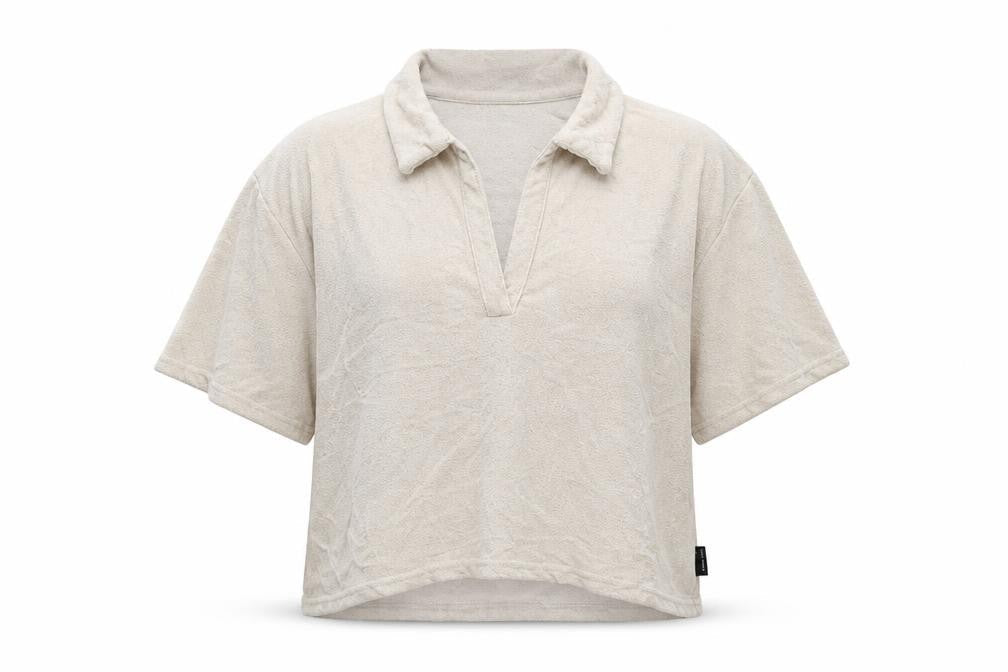 Womens UK Size L Gilly Hicks Beige Jersey Polo