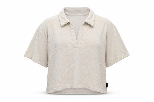 Womens UK Size L Gilly Hicks Beige Jersey Polo