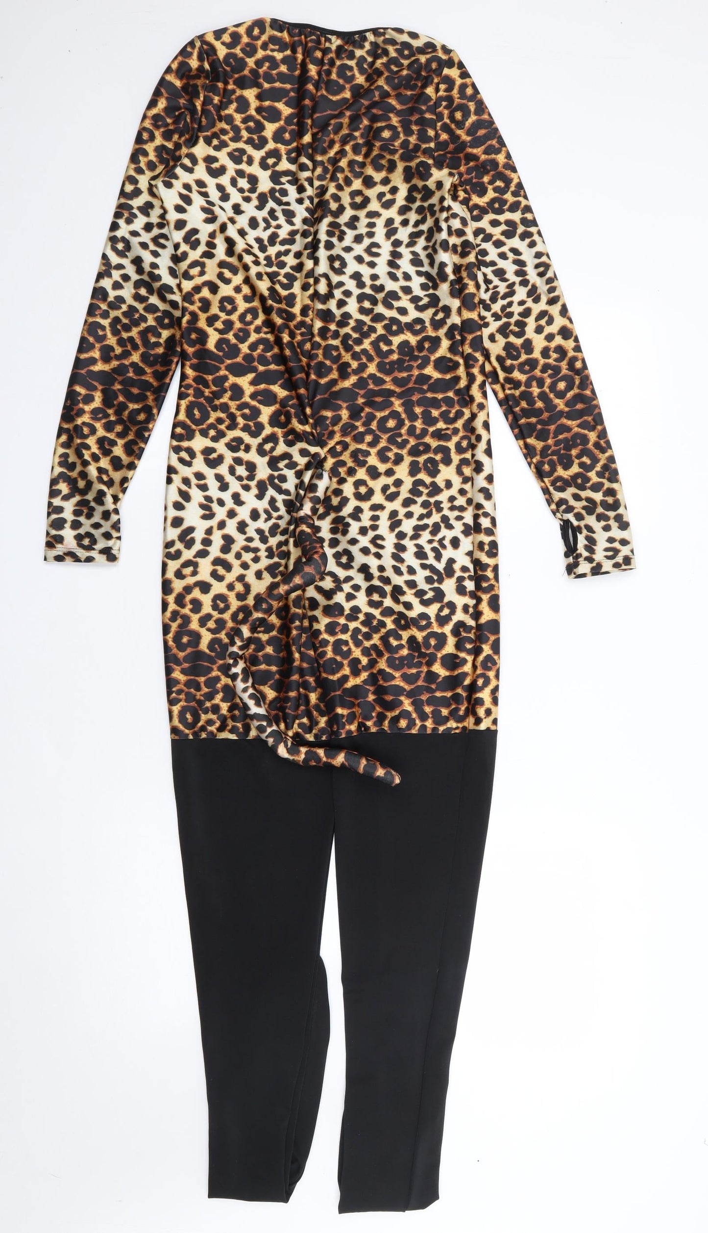 Lovehoney Womens Multicoloured Animal Print Polyester Jumpsuit One-Piece Size S  Pullover - Halloween, Cat