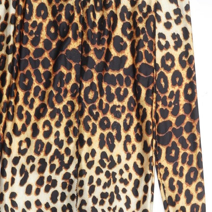 Lovehoney Womens Multicoloured Animal Print Polyester Jumpsuit One-Piece Size S  Pullover - Halloween, Cat