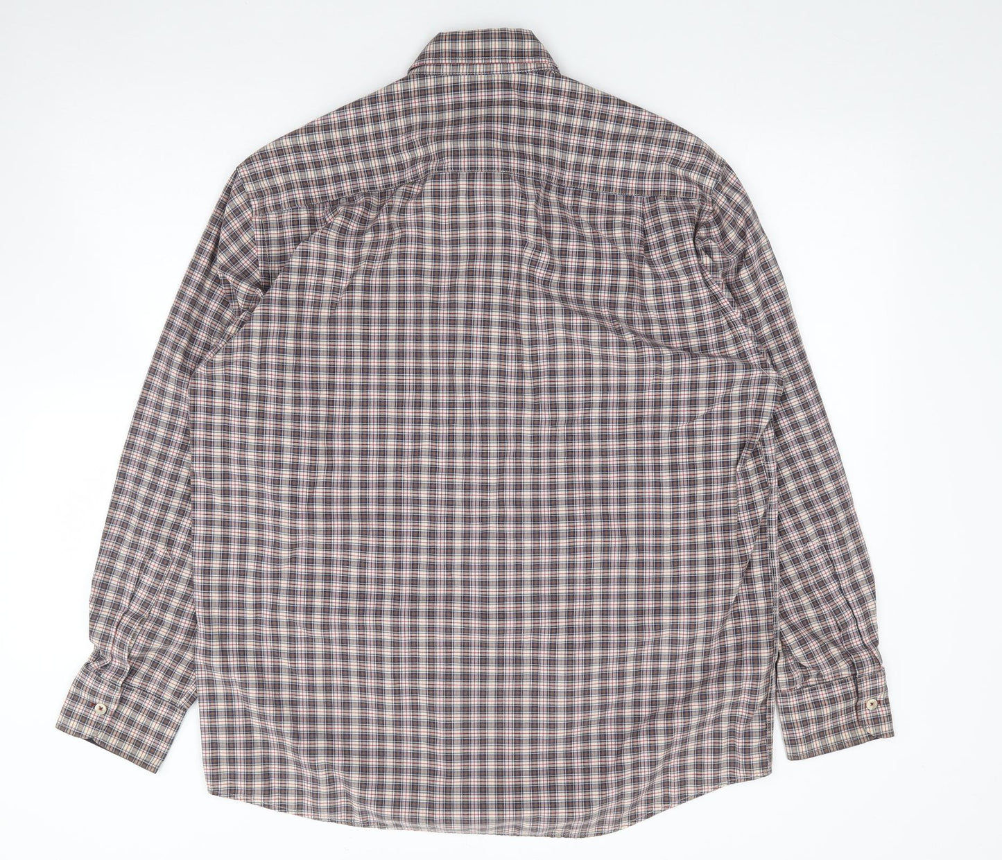 Daniel Grahame Mens Multicoloured Plaid Cotton  Button-Up Size L Collared Button
