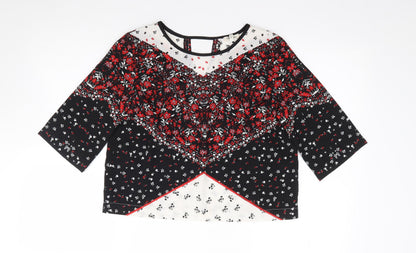Womens UK Size 6 River Island Multicoloured Jersey Blouse