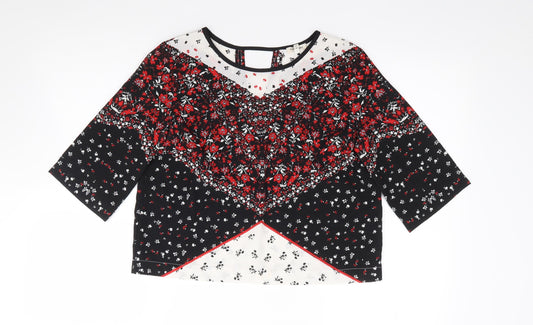 Womens UK Size 6 River Island Multicoloured Jersey Blouse