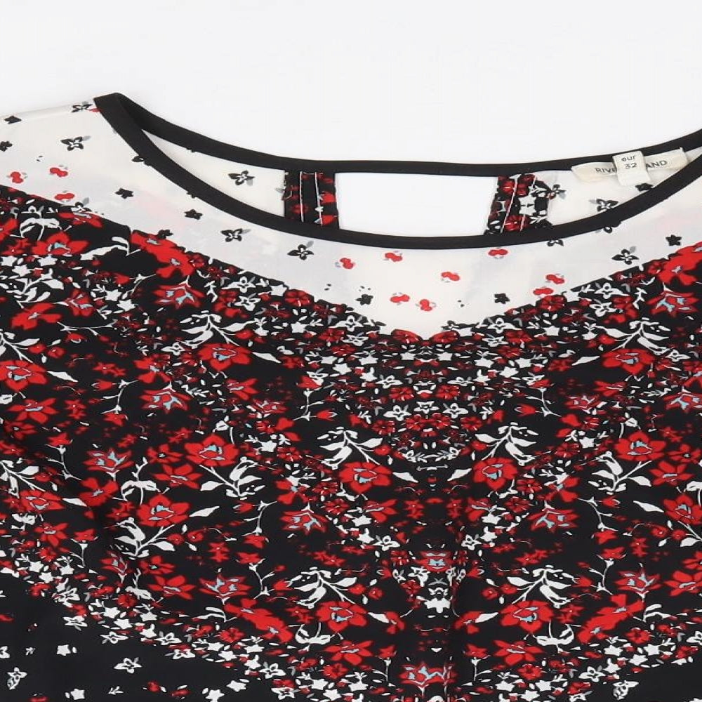 Womens UK Size 6 River Island Multicoloured Jersey Blouse