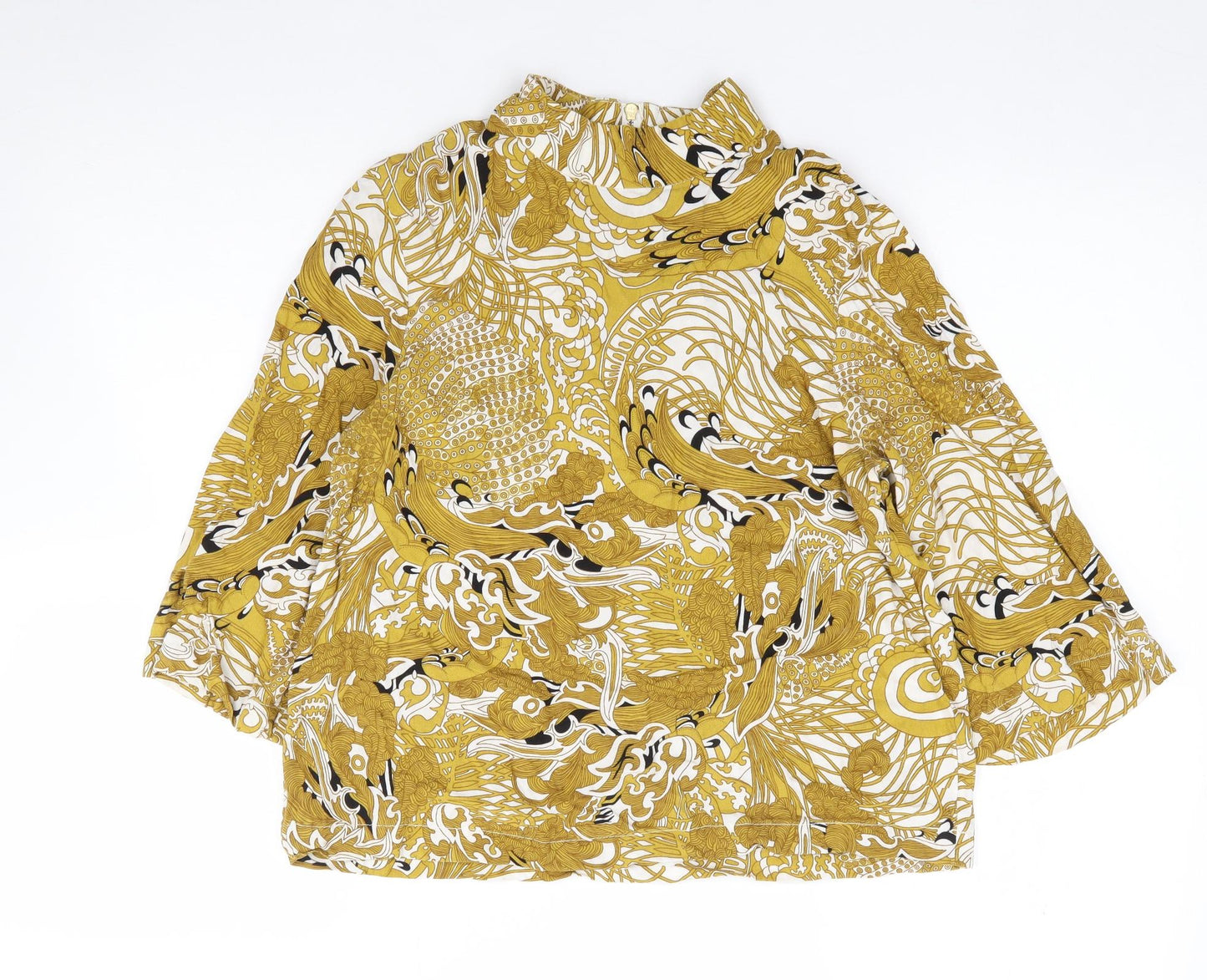 Womens UK Size 6 H&M Yellow Jersey Blouse