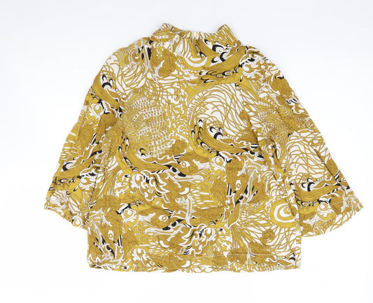 Womens UK Size 6 H&M Yellow Jersey Blouse