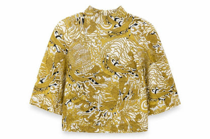Womens UK Size 6 H&M Yellow Jersey Blouse