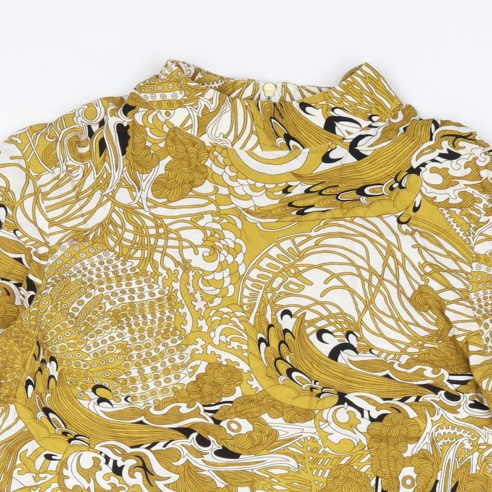 Womens UK Size 6 H&M Yellow Jersey Blouse