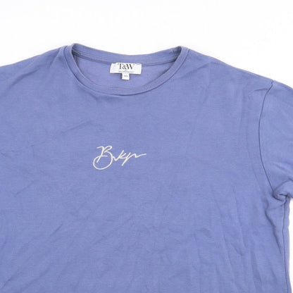 Matalan Mens Blue  Cotton  T-Shirt Size XS Crew Neck