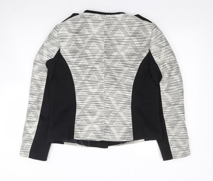 TU Womens Black Geometric  Jacket  Size 14  Zip