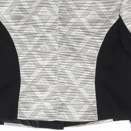 TU Womens Black Geometric  Jacket  Size 14  Zip