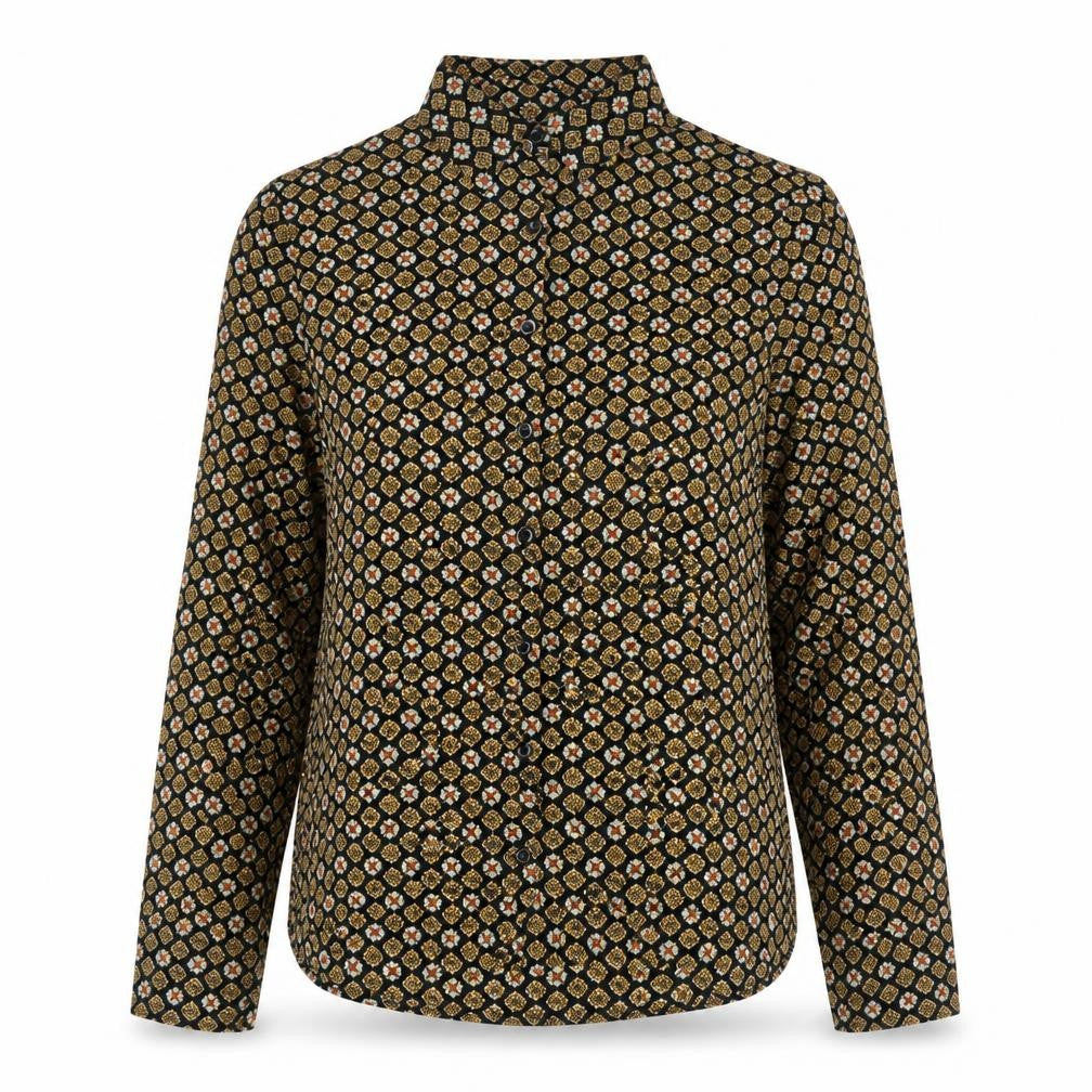 Brave Soul Womens Multicoloured Geometric Viscose Jersey Button-Up Size XS Collared