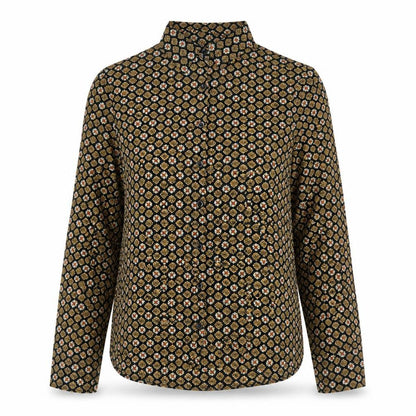 Brave Soul Womens Multicoloured Geometric Viscose Jersey Button-Up Size XS Collared