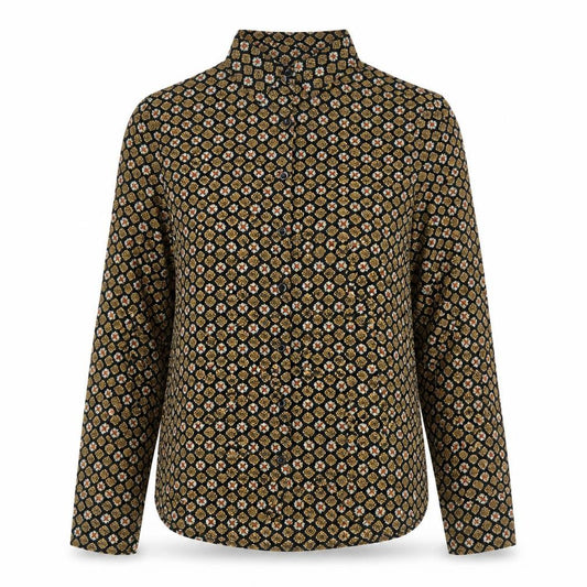 Brave Soul Womens Multicoloured Geometric Viscose Jersey Button-Up Size XS Collared