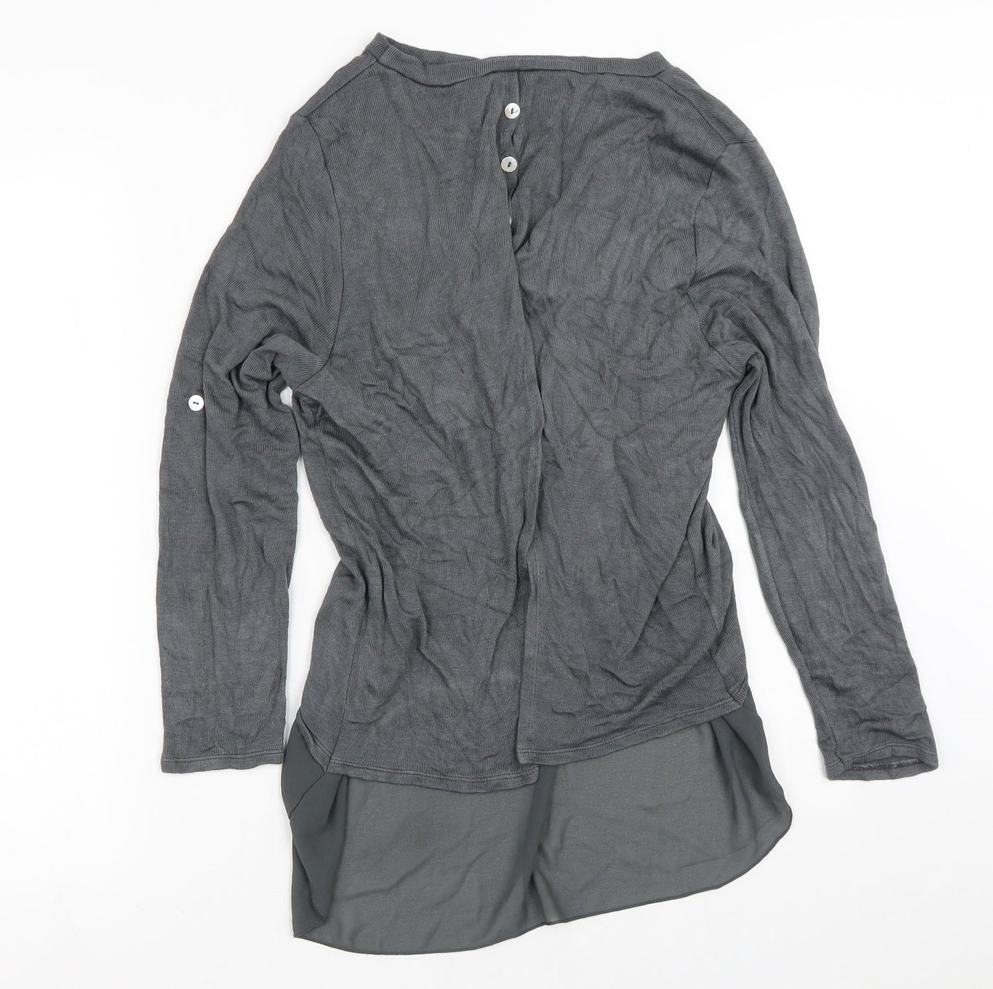 Womens UK Size S Preworn Grey Cardigan Jumper